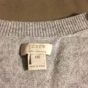 J Crew gray, cashmere V-neck; like new